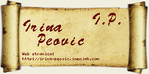Irina Peović vizit kartica
